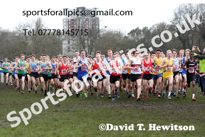 Senior boys, 2020 New Balance English Schools Champs., Sefton Park, Liverpool. Photo: David T. Hewitson/Sports for All Pics